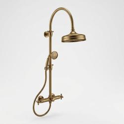 PB Classic brusekolonne klassisk med termostatbatteri og regnbruser Bronze